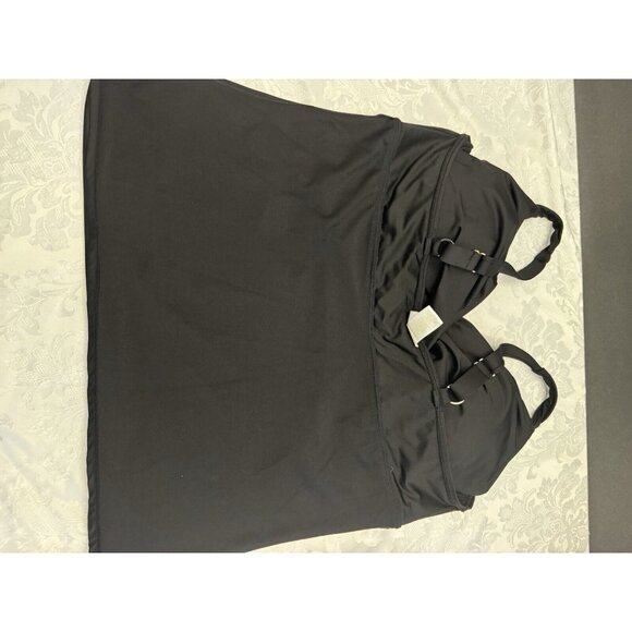 Anne Cole Black Tankini Top Swimsuit Size 22W‎ Draped Modest Underwire Cup - Picture 6 of 6